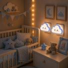 Kit 2 Abajur Nuvem Luz Noturna Infantil Led Bivolt Para Quarto De Bebê Somente Luz Fria Cor Azul Kit 2 Abajur Nuvem Luz Noturna Infantil Led Bivolt Para Quarto De Bebê Somente Luz Fria Cor Azul