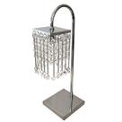 Kit 2 abajur Pedras cristais Correntes Amodelo chuva acabamento prata