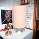 Kit 2 Abajur Quarto Cilindrico Eco Tecido Nude