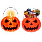 Kit 2 Abóboras Halloween Balde Decorativo Doces Festa Bruxas