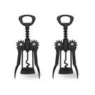 Kit 2 Abridor De Vinhos E Garrafas Saca Rolhas Inox Preto Onix