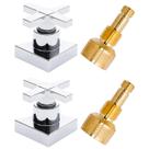 Kit 2 Acabamento de Registro 1/2 3/4 e 1 Polegada Cruzeta Cruz Cromado Pressão Gaveta Padrão Docol