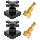Kit 2 Acabamento de Registro 1/2 3/4 e 1 Polegada Cruzeta Cruz Preto Black Pressão Gaveta Padrão Docol