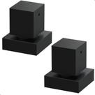 Kit 2 Acabamentos Registro Metal Preto Quadrado Padrão Deca