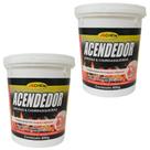 KIT 2 ACENDEDOR DE CARVAO LAREIRA CHURRASQUEIRA LENHA ALLCHEM 800g