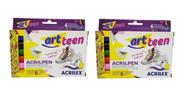 Kit 2 Acrilpen Canetas Para Tecido Artteen Acrilex 6 Cores