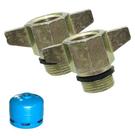 Kit 2 Adaptador Botijão De Gas Rosca Grossa Para Fina P2 P5