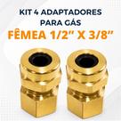 Kit 2 Adaptadores Latão Fêmea Para Gás 1.2 pol X 3.8 pol Fogão Cozinha Cooktop
