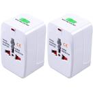 Kit 2 Adaptadores Tomada Universal Padrão Internacional, Adaptador Mais de 150 Países, Para Viagem
