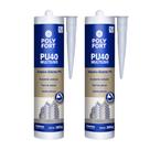 Kit 2 Adesivo Selante Silicone Poliuretano Pu40 Multiuso Preto 360g Polyfort Pulvitec