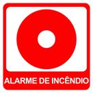 Kit 2 Adesivo Vinil Alarme de Incendio 20x20cm Segurança