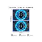 Kit 2 Adesivos de Cartão Bitcoin Fundo Azul Luminoso, Proteção de Privacidade
