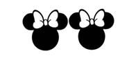 kit 2 Adesivos Decorativo Parede carro moto Minnie 10x8cm preto