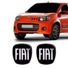 Kit 2 Adesivos Emblema Fiat Uno Preto Black 2011/2021 Kit 2 Adesivos Emblema Fiat Uno Preto Black 2011/2021