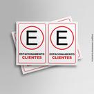 Kit 2 Adesivos Estacionamento para clientes 14cmx20cm Kit 2 Adesivos Estacionamento para clientes 14cmx20cm