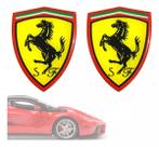 Kit 2 Adesivos Ferrari Emblemas Resinado Tamanho 6x4,7 Cm