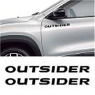 Kit 2 Adesivos Outsider Vinil Plotado 35x3cm Para Carro Kit 2 Adesivos Outsider Vinil Plotado 35x3cm Para Carro