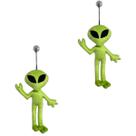 Kit 2 Alienígena ET de Pelúcia 40cm Com Ventosa de Vidro Mascote dos Caminhoneiros