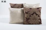 Kit 2 Almofadas Cheia Jacquard Sued 42x42 Sala Quarto
