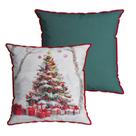 Kit 2 Almofadas Cheia Natalina Árvore de Natal e Verde 43cmx43cm
