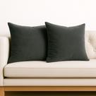 Kit 2 Almofadas Cheia Veludo Suede 45x45 Cinza Escuro