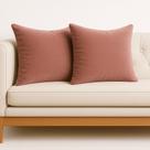 Kit 2 Almofadas Cheia Veludo Suede Decorativa 45x45 Rosa