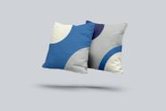 Kit 2 Almofadas Com Enchimento Abstrato Azul