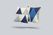 Kit 2 Almofadas Com Enchimento Abstrato Tons Azul