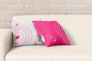 Kit 2 Almofadas Com Enchimento Dupla Coração Pink