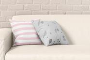 kit 2 almofadas com Enchimento Floral Cinza e Rosa Listras kit 2 almofadas com Enchimento Floral Cinza e Rosa Listras