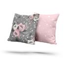 kit 2 almofadas com Enchimento Floral Cinza e Rosa Poá kit 2 almofadas com Enchimento Floral Cinza e Rosa Poá