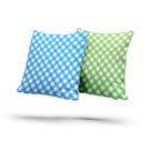 Kit 2 Almofadas Com Enchimento Gingham Xadrez Azul e Verde Kit 2 Almofadas Com Enchimento Gingham Xadrez Azul e Verde