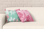 Kit 2 Almofadas com Enchimento Tropical Leaves Flores e Folhas