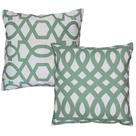 Kit 2 Almofadas Geometria Treliça Verde Linho 45x45 Cheias