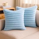 Kit 2 Almofadas Luxo Soft Wave Decoração Sofá Sala Azul Bebê 45x45 Novadecora