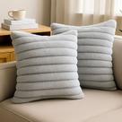 Kit 2 Almofadas Luxo Soft Wave Decoração Sofá Sala Prata 45x45 Novadecora