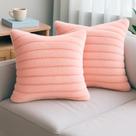 Kit 2 Almofadas Luxo Soft Wave Decoração Sofá Sala Rose 45x45 Novadecora