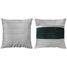 Kit 2 Almofadas Veludo Drapeadas Verde Escuro E Areia 45x45