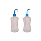 Kit 2 Almotolias Transparente 500ML Bico Curvo