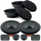 Kit 2 Alto Falantes 2 Vias 6 Hertz DSK165.3 80W e 2 Buffer Silicone Tecnhoise Espuma Isolamento Acústico