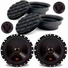 Kit 2 Alto Falantes 2 Vias 6 pol JBL 6VFX55 55W e 2 Buffer Silicone Tecnhoise Espuma Isolamento Acústico