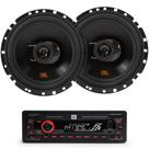 Kit 2 Alto Falantes JBL 2 Portas 6TRFX55 6 Polegadas E Auto Radio JBL Celebrity
