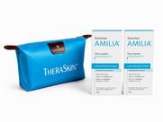 Kit 2 Amilia Talco Líquido Theraskin 80g + Necessaire Theraskin Azul Claro