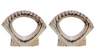 Kit 2 Anel Porta Guardanapo Concha Leque Rose Gold Porcelana