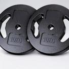 Kit 2 Anilhas Vazadas 10kg Para Musculação Total 20kg Fitnes