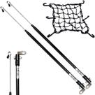 Kit 2 Antena Corta Pipa Cerol Linha Fio Proteção Preta Retrovisor / Rede Redinha Elástica Aranha Capacete Moto