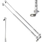 Kit 2 Antena Corta Pipa Linha Anti Cerol Fio Retrovisor 2 Estágios Retrátil Moto Proteção Segurança Cromada