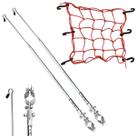 Kit 2 Antena Moto Anti Cerol Corta Linha Pipa Fio Guidão Rede Elástica Aranha P/ Moto 35x35 Prender Segurar Capacete Carga Bagageiro Redinha