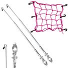 Kit 2 Antena Moto Anti Cerol Corta Linha Pipa Fio Guidão Rede Elástica Aranha P/ Moto 35x35 Prender Segurar Capacete Carga Bagageiro Redinha
