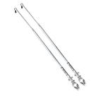 Kit 2 Antena Moto Anti Cerol Corta Linha Pipa Fio Guidão Retrátil Segurança Proteção Cor Prata